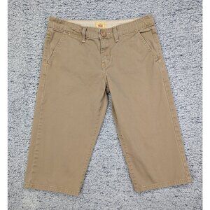 Y2K Levis Wide Leg Capris Size 6 Boho Preppy 90s Canvas Cali Skater Retro Brown